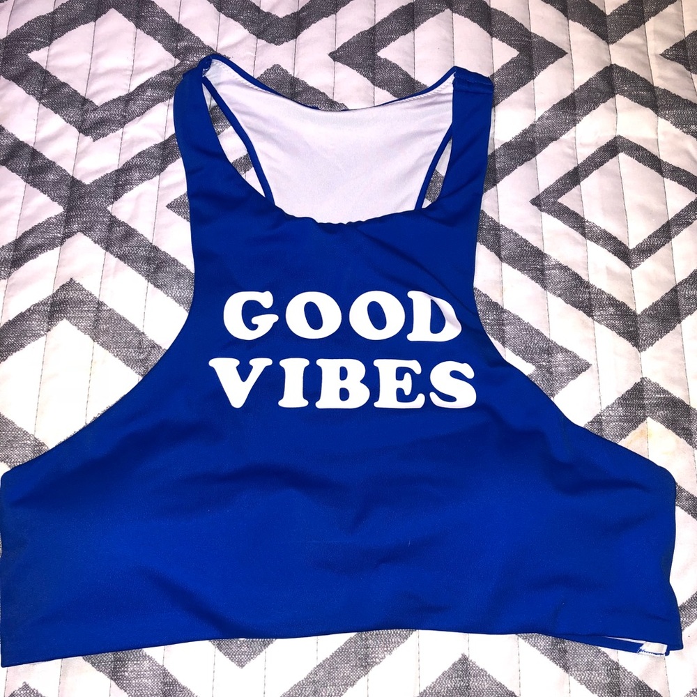 PINK good vibes swim top